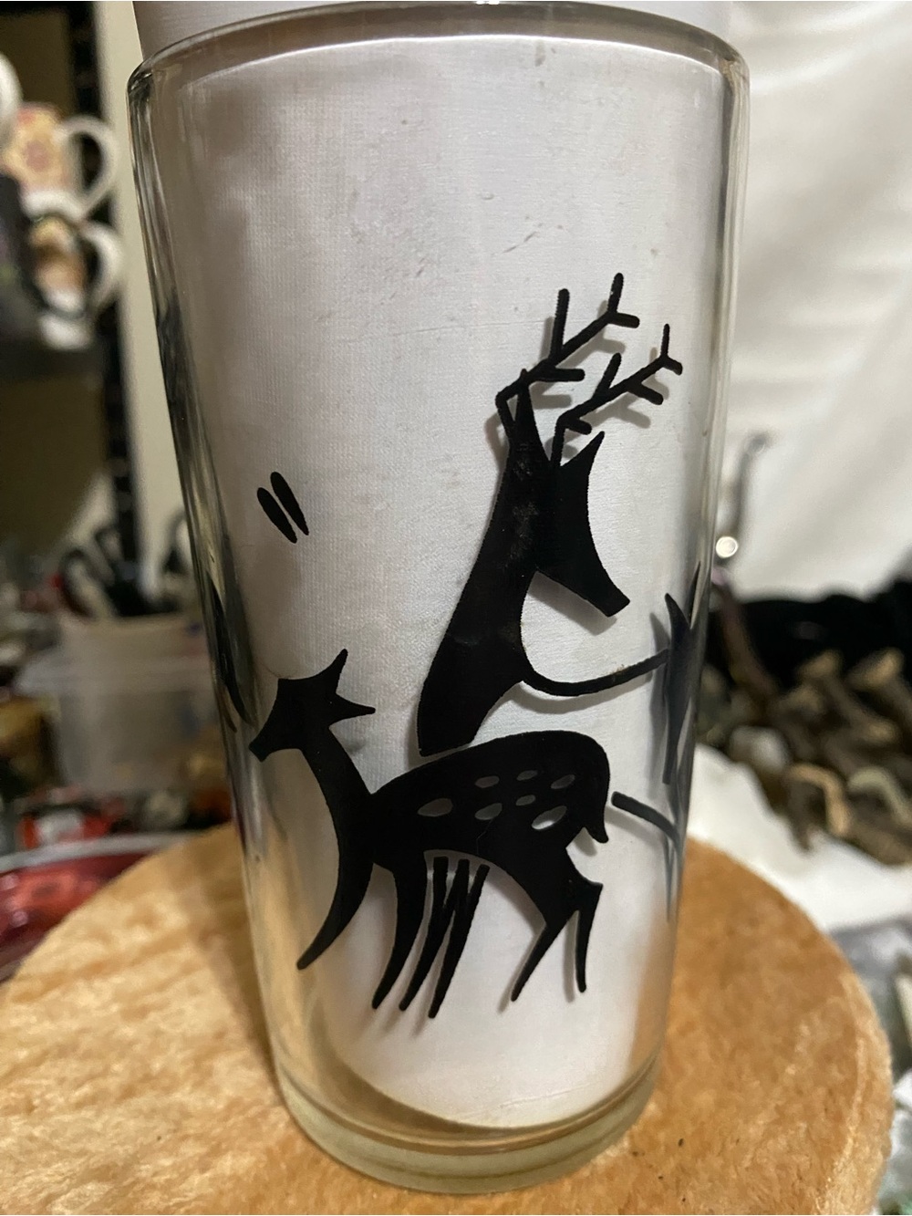 Vintage Hazel Atlas Gazelle Glass - Deer Glass Midcentury Glass Vintage Glass